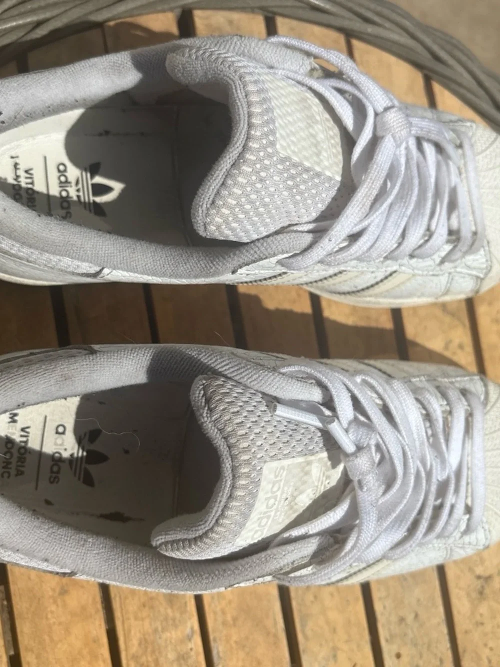 adidas collab White Sneakers with Ivory Stripes - Low Top Women's